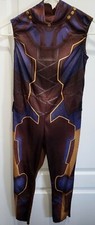 boys BLACK PANTHER HALLOWEEN COSTUME JUMPSUIT size medium 8/10 pretend play