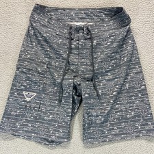 Columbia PFG Mens Board Shorts Anchors Gray Size 30x8 Pockets Drawstring