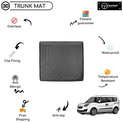 Vehicle Specific Rubber Trunk Mat Cargo Liner for Opel Combo 2019 - Up