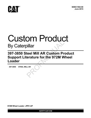 Caterpillar Cat 397 3850 Steel Mill AR 972M Wheel Loader Parts Catalog Manual