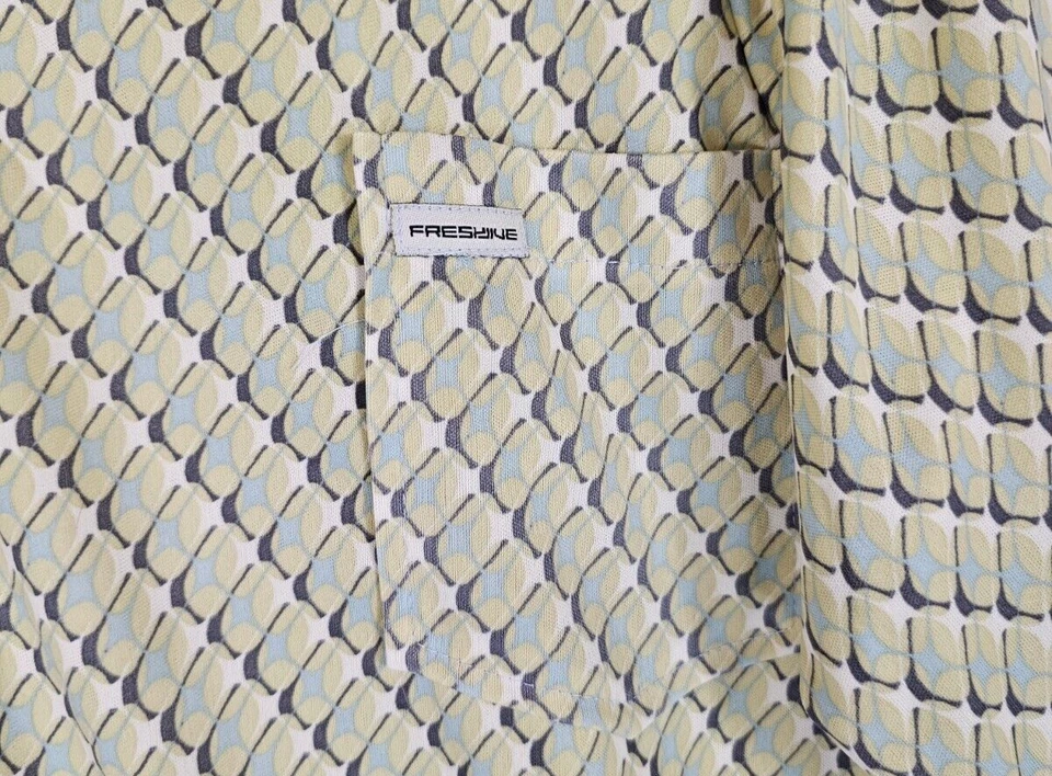 Camisa Polo Vintage Freshjive Para Hombres XL Verde Geométrica Y2K Retro RARA Hecha en EE. UU. Foto 3 de 4