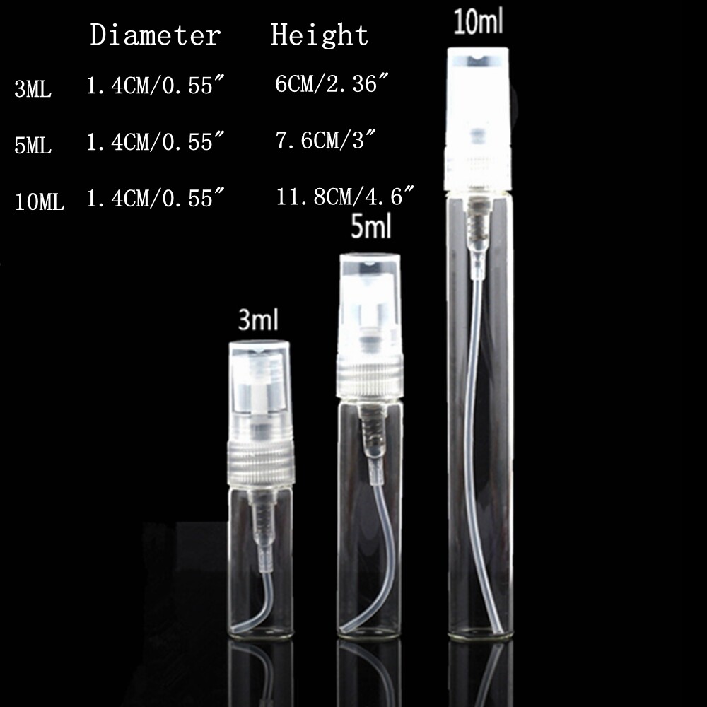 mini cute Pump Glass Refillable Perfume Spray Empty Bottle 3/5