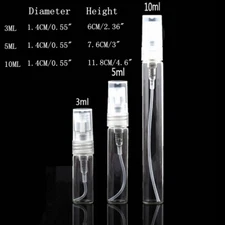 mini cute  Pump Glass Refillable Perfume Spray Empty Bottle 3/5/10ml