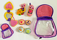 Melissa and Doug My First Purse Soft Plush Pink Purple Phone Coin Purse Keys