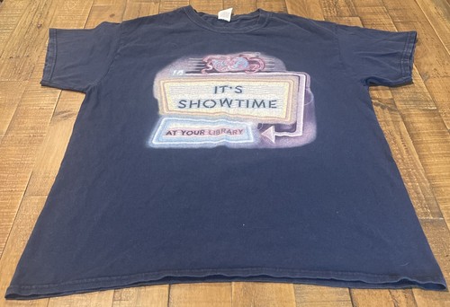 Gildan It’s Showtime At Your Library Men Size Large Blue
