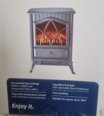 1850w Blaupunkt Electric Log Effect Medium Stove Heater Fireplace/2 Heat  Setting | eBay