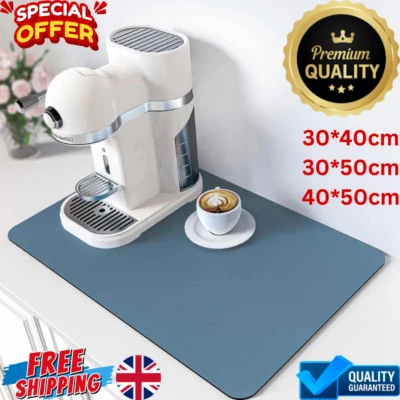 Kitchen Super Absorbent Draining Mat Non-slip Coffee Dish Quick Drying Mat Pad