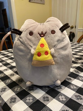 Pusheen Snackable Pizza Plush, Stuffed Animal for Ages 8 and Up, 9.5  , Gray