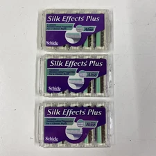 LOT x3 SCHICK Silk Effects Plus Aloe Razor Blade Replacement Heads Refill Shaver