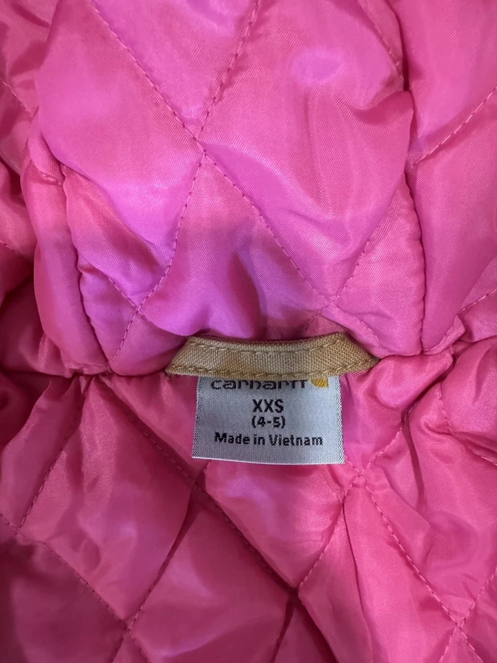 Abrigo Carhartt Quick Duck Niñas Talla XXS 4/5, Marrón Con Forro Rosa Foto 4 de 4