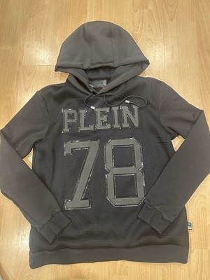 Philipp Plein Hoodie Mens Black Mesh Graphic Print Pullover HM