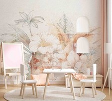 3D Hand Drawn Fresh Floral Self-adhesive Remo...