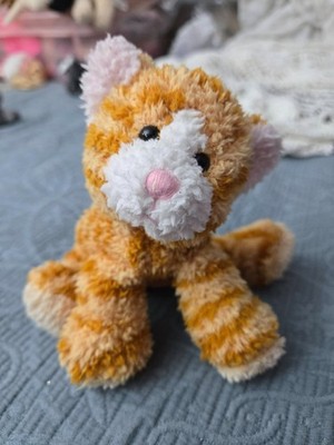 Vintage Russ Berrie Luv Pets Tabbies ginger orange Cat Plush 6  kitten Beanie