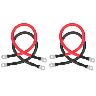 2 AWG Battery Cable for Inverters,Boat,Car,Motorcycle, 3/8 in Lugs, 2FT,4 pcs