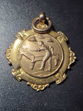 Vtg 1922 Art Deco Medallion 9k Yellow Gold Pendant Charm Fine Jewelry Fob Rare
