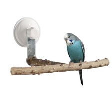 Bird Window Perch Stand with Suction Cup, Outdoor Travel Window Mirror Bird Stan