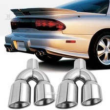 Dual 2.5 Inlet 3.5 Outlet 9.5 Quad Exhaust Tip Stainless For Pontiac Firebird