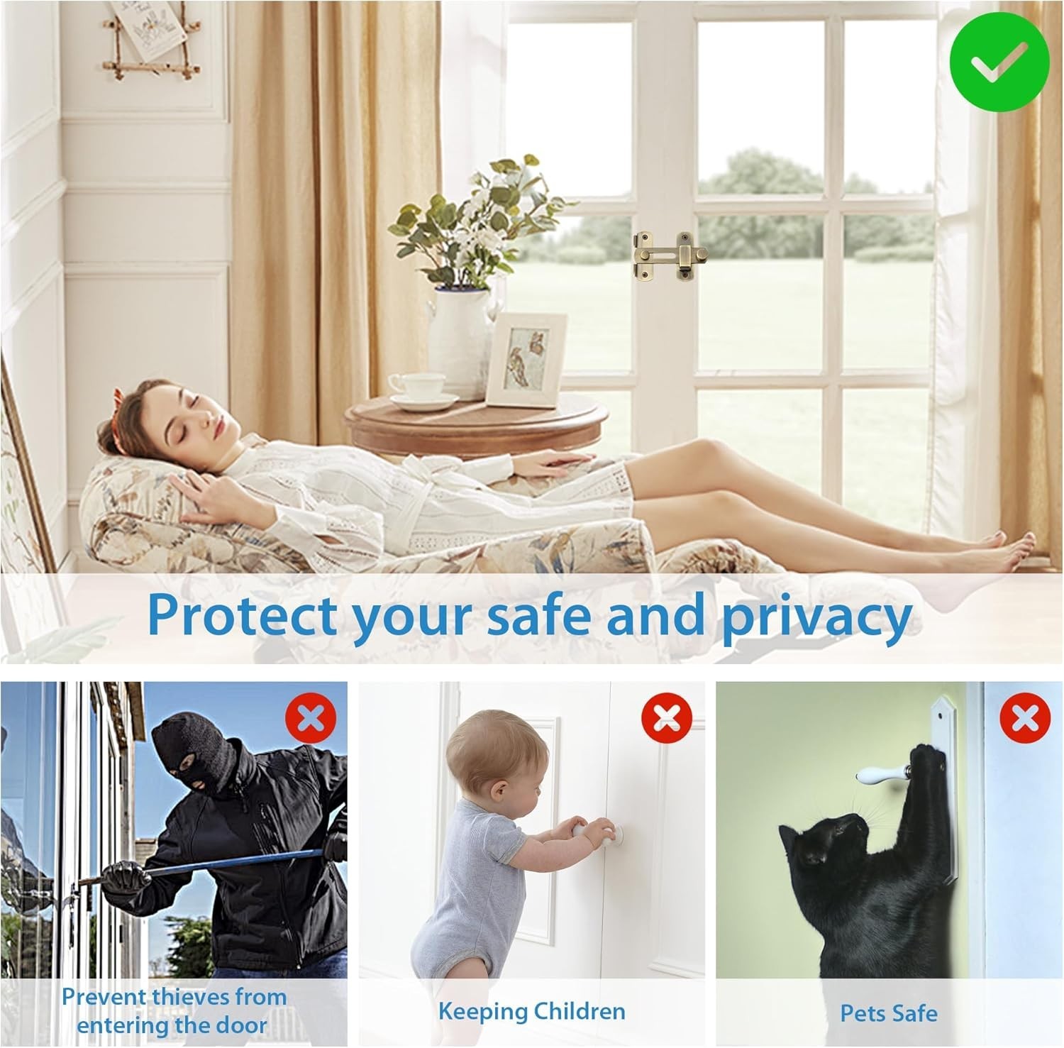 4 inch Flip Latch Gate Latches, Safety Door Lock for Barn Wood Fence Sliding ...