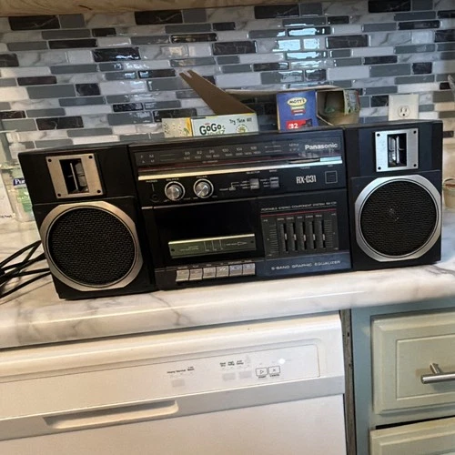 Panasonic RX-C31 Boombox Cassette Tape AM/FM Stereo 5-Band Equalizer Wired Black