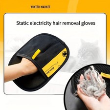 2pc Pet Hair Remover Grooming Gloves Double-Sided Deshedding Cat Dog Brush