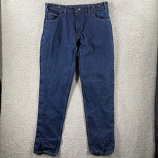 PRSN BLU Mens Blue Denim Carpenter Jeans Size 38x36 Made in USA Workwear Dark