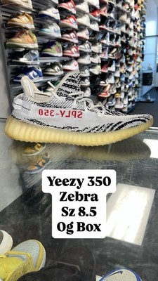 ADIDAS YEEZY BOOST RETRO OG 350 V2 ZEBRA CP9654 AUTHENTIC SZ 8.5 BOX CLEAN RARE