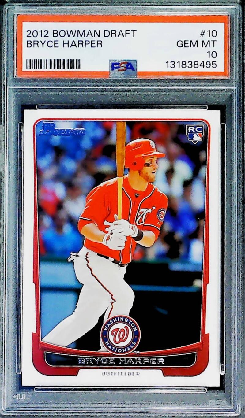 2012 Topps Bowman Draft 10 Bryce Harper Washington Nationals PSA 10 Gem Mint view 1