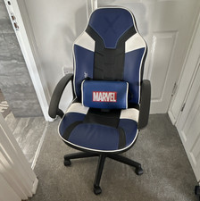 X Rocker Blue Computer Gaming Chair Swivel High Back Padded Lumbar Support