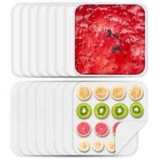 8 Piezas Silicona Deshidratador de Alimentos-Bandejas con Borde, 8 Piezas Alfombrillas Secadoras de Malla, Reutilizables...