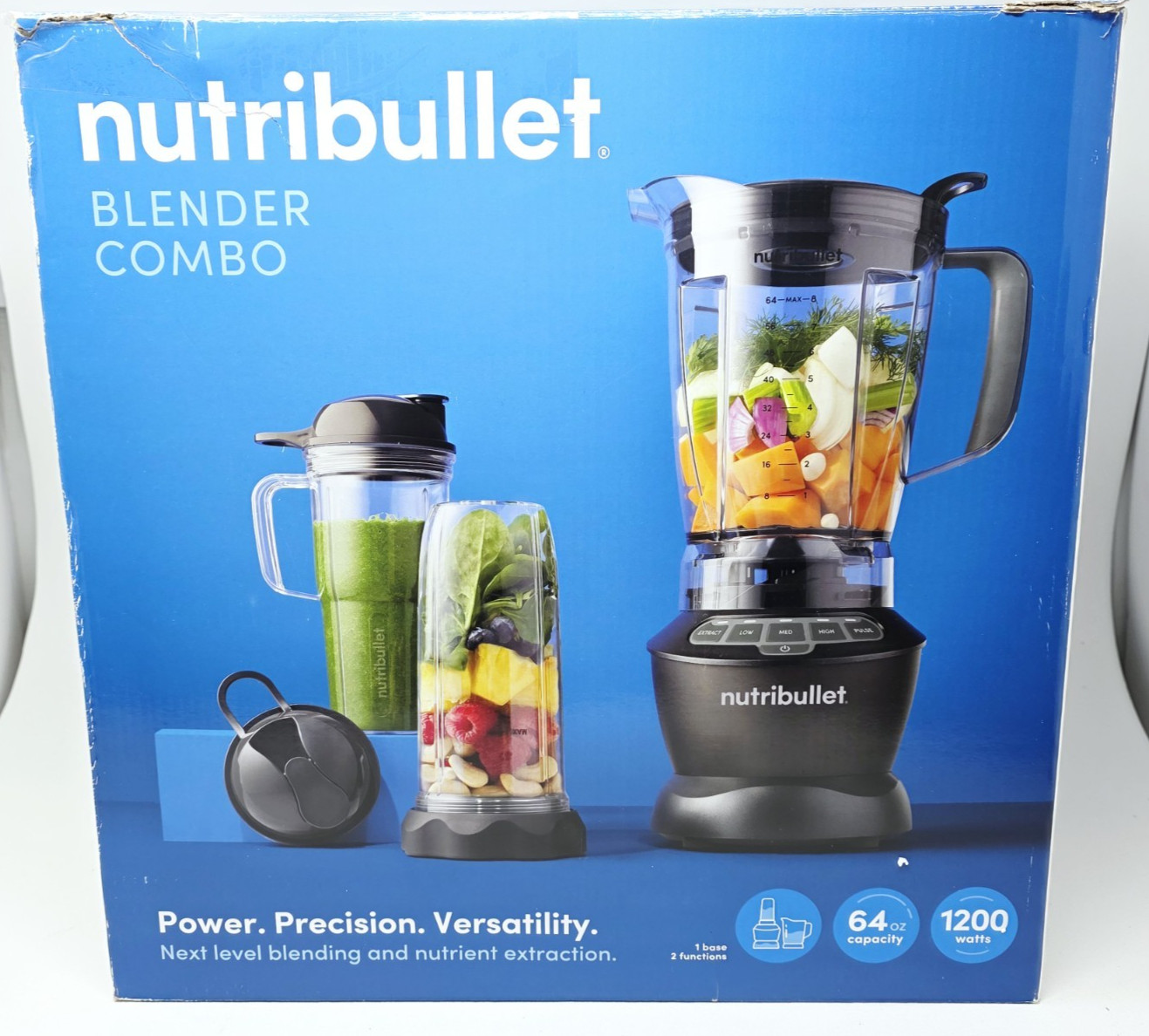 NutriBullet 1200 Watt Blender Combo with Single Serve Cups NBF50500, 64 oz.
