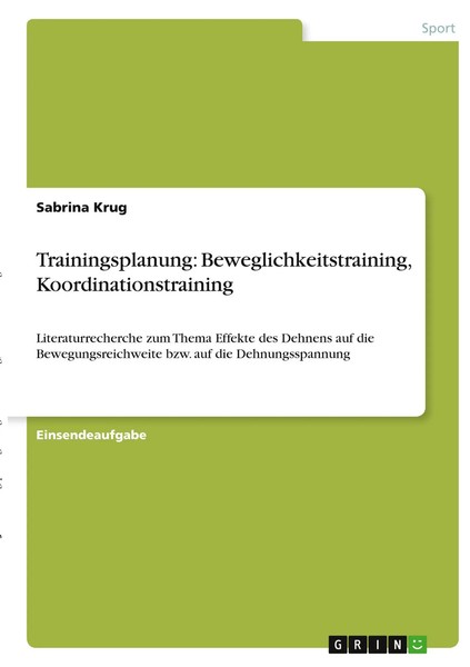 Trainingsplanung: Beweglichkeitstraining, Koordinationstraining Sabrina Krug-image