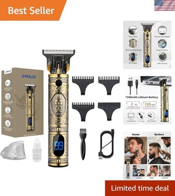 Golden Cordless Hair Clippers - Zero Gapped Trimmer with USB Rechargeable Design