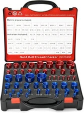 Comfylichi 50 Pcs Nut and Bolt Thread Checker (27 Standard & 23 Metric), Deta...