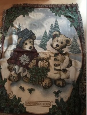 Boyds Bears & Friends Plaid Wolldecke Decke 