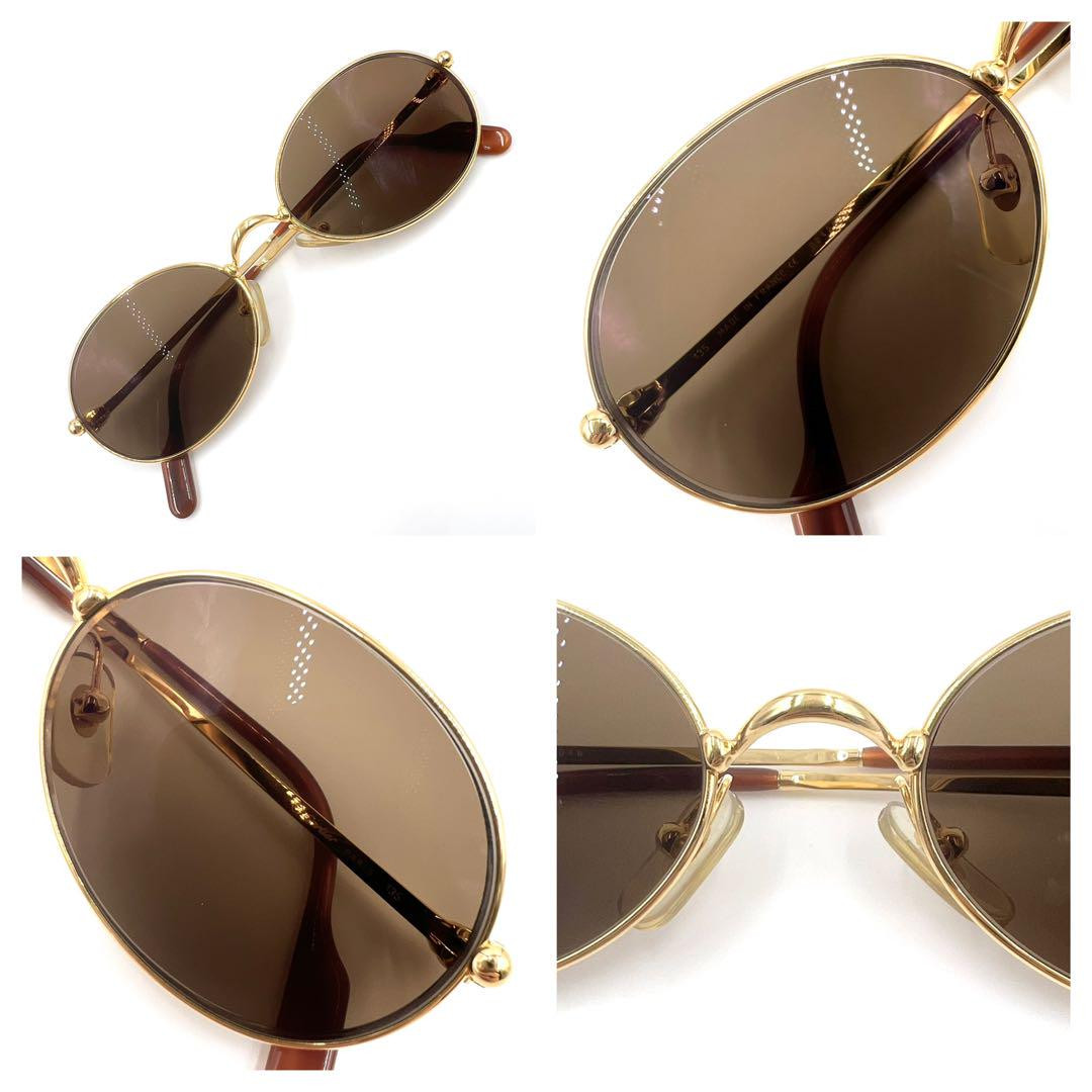 Cartier Sunglasses 51□19 135 Men's Gold Oval Full Rim