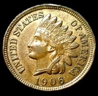 1906 INDIAN HEAD CENT UNCIRCULATED! 4 DIAMONDS! Rim cuds! A beautiful coin!