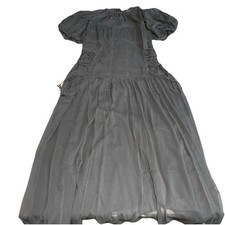 ASOS Women’s Curve Puff Sleeve Chiffon Maxi Dress Grey Size 14