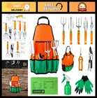 12-Piece Aluminum Garden Tool Set with Canvas Apron & Storage Pocket, Ergonomic