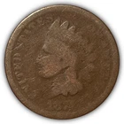 1874 Indian Head Cent Almost Good AG Coin #25842