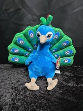 Perry Peacock 12  Soft Stuffed Plush Animal Bird Toy, New Blue Green Zoo Asia