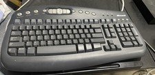 Vintage Microsoft Multimedia PS/2 Wired Computer Keyboard KB-0168 Black Tested
