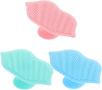 GesichtsreinigungsbüRste Silikon 3 StüCk Saugfunktion Weiche Borsten Rosa Blau