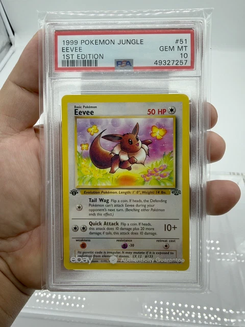 1999 Pokemon Jungle 1st Edition Eevee #51 61/64 Regular Common PSA 10
