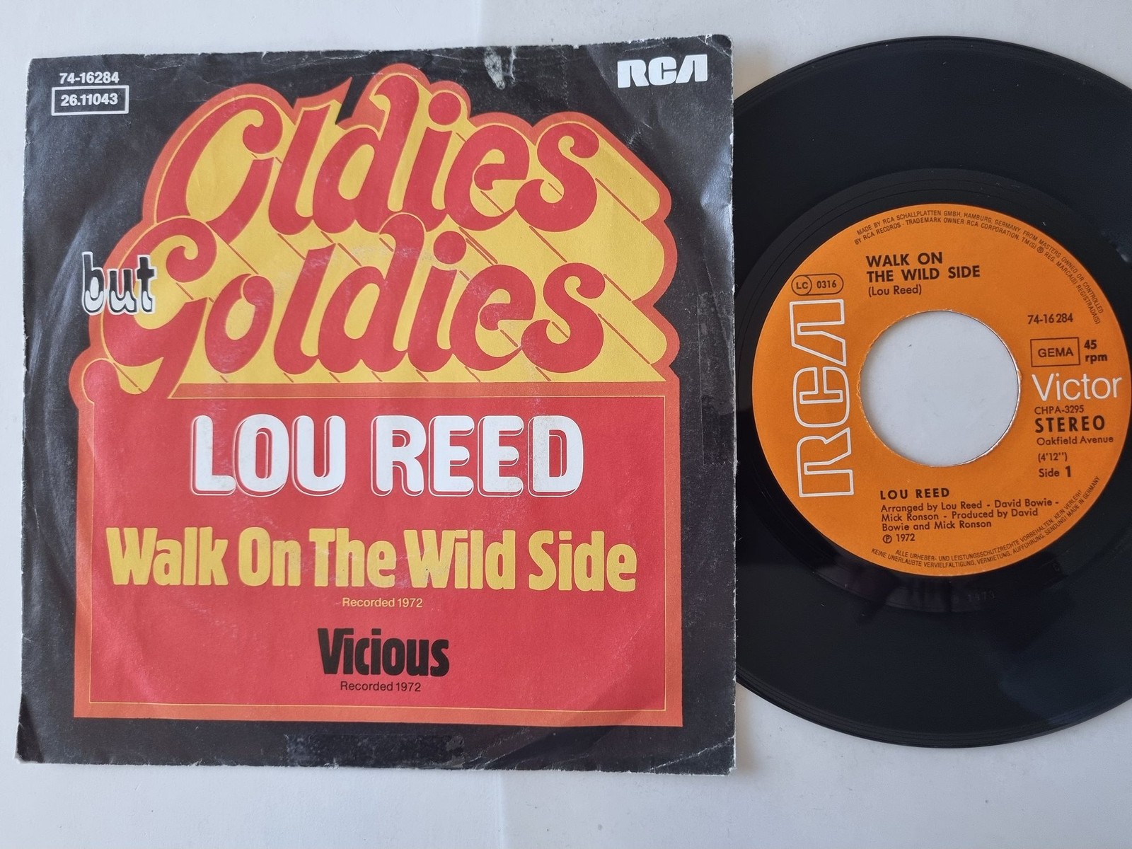 Lou Reed - Walk On The Wild Side/ Vicious 7'' Vinyl Germany