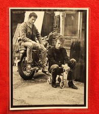 BOB DYLAN UNPUBLISHED PHOTO WITH HIS MOTORCYCLE   WOODSTOCK ERA