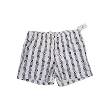 Pacific Sunwear Swim Trunks Flower White Blue Mens Medium Drawstring NWT