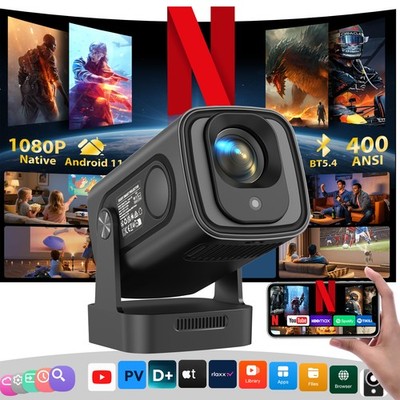 XGODY 5 Pro Heimkino Beamer 4K 400ANSI WiFi Projektor Video 1080P Leinwand HDMI