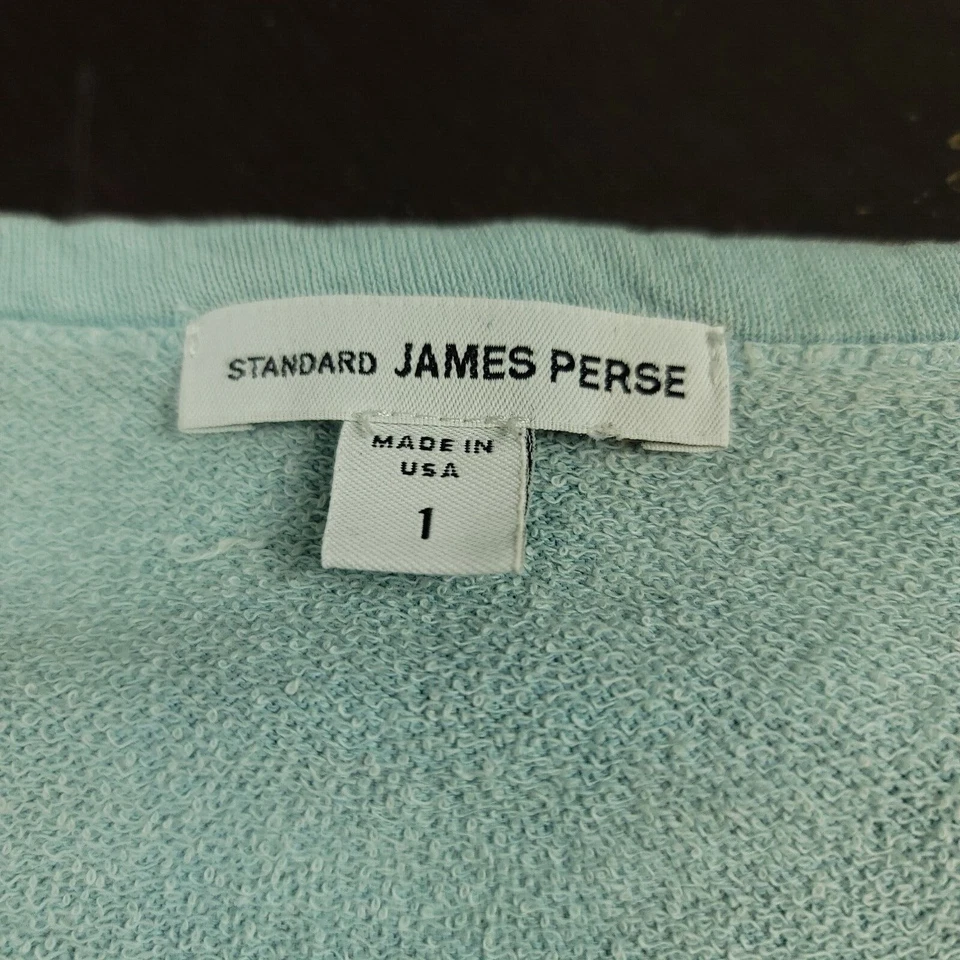 James Perse Womens 1 US S Shirt French Terry Oversized Sweatshirt Boxy Green - Image 2 of 4