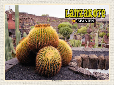 Holzschild 30x40 Lanzarote Spanien Jardin de Cactus Garten Wand Deko Cafe Sammle