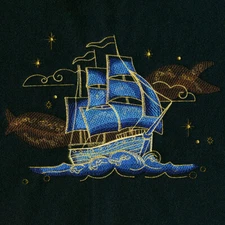 COSMIC SEA EMBROIDERED 12 QUILT BLOCKS Beautiful Set